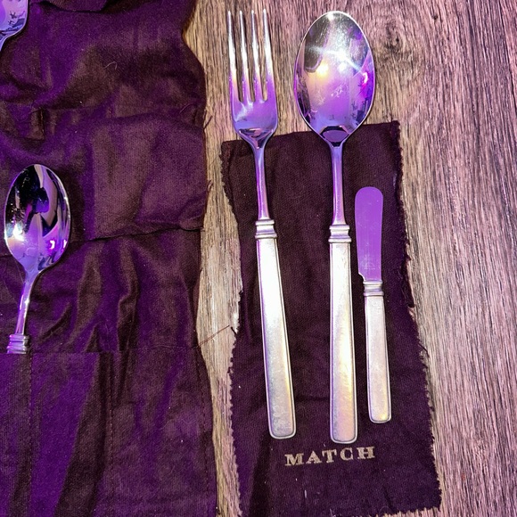 Match Gabriella Pewter Flatware 12 Complete Place Settings + Salad and Butter
